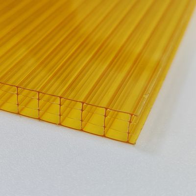 黄色 10mm 4層ポリカーボネット空白シート 絶縁の究極の組み合わせ 衝撃抵抗とUV保護